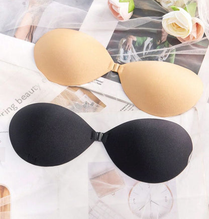 Self-Adhesive Bras – Pack of 2 (Black & Nude) | Invisible, Reusable & Seamless Lift